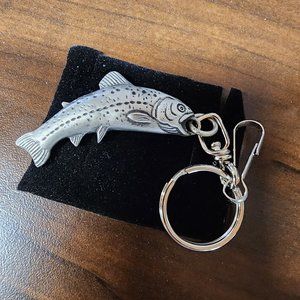 Avon Pewter "Gone Fishing" Key Chain